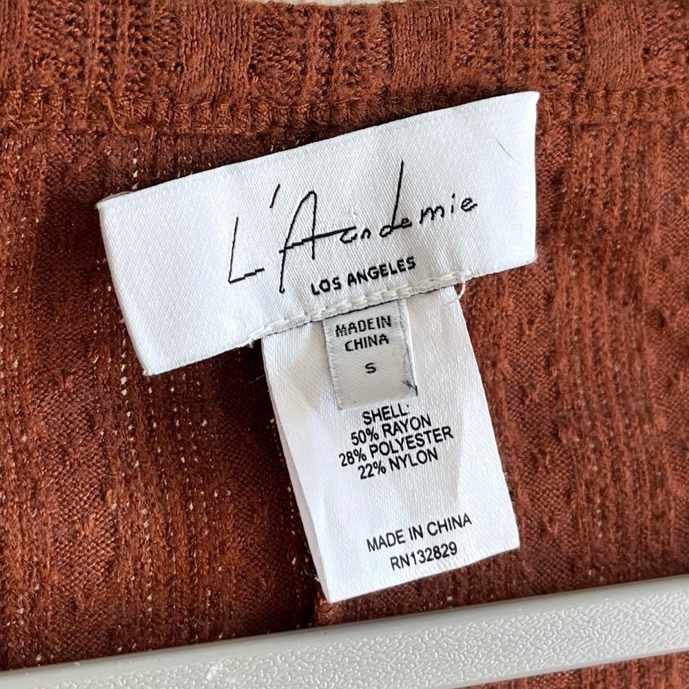 L'ACADEMIE | Crew Neck Ribbed Cropped Tank Top & Shawl Cardigan Set | Size Small - Picture 5 of 8